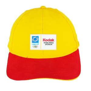 Vintage Kodak x Aten 2004 Olympiska spelen keps gul röd filmkollektion hatt 90-tals sport stil fritidskläder huvudbonader