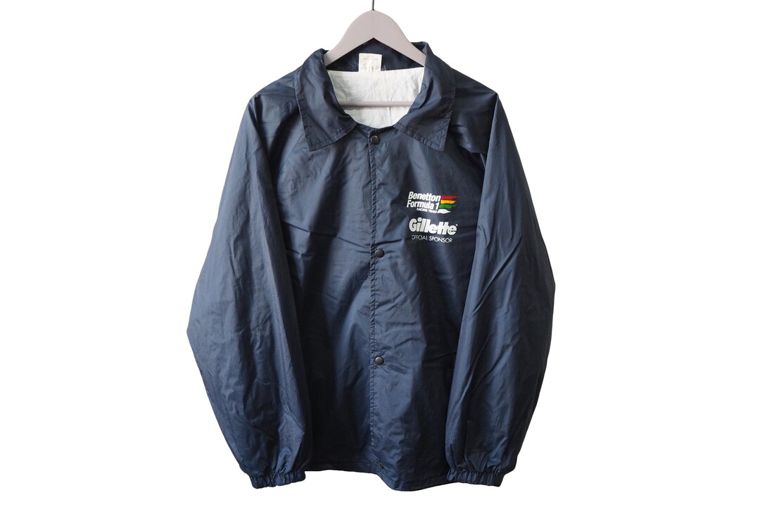 Vintage Benetton Formula 1 Team Jacket Size XL Racing F1 Gillette Blue ...