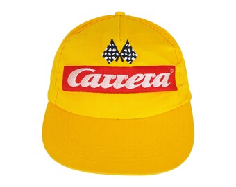 Vintage Carrera Cap Racing big logo yellow race hat 90s Sport Style Casual Sportswear Headwear