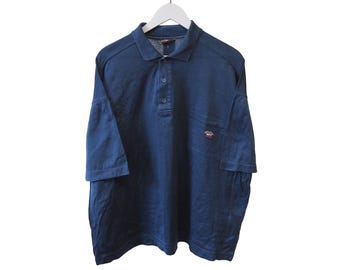 Vintage PAUL & SHARK poloshirt, maat XL/XXL, blauw model, gemaakt in Italië, jaren 2000, sportieve top.