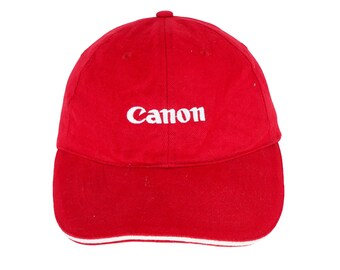 Vintage Canon Slazenger Cap big logo red film style hat 90s Sport Style Casual Sportswear Headwear