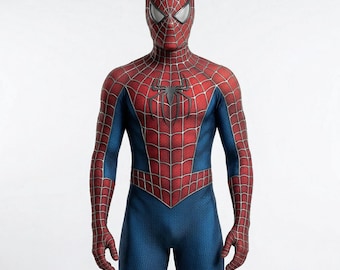 Costume d'araignée rouge | Costume inspiré de Tobey Maguire Raimi | Ensemble zentai intégral | Body d'Halloween pour adulte | Conception de sites Web 3D