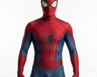 Disfraz de Red Spider para cosplay / Disfraz inspirado en Andrew Garfield de Amazing Spider-Man 2 / Traje de superhéroe para hombre / Disfraz de Halloween para adultos / Patrón de telaraña 3D