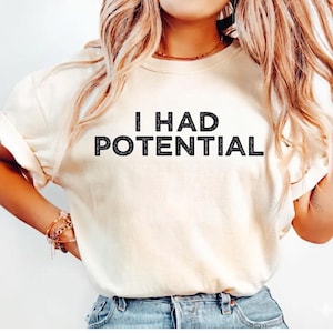 I Had Potential PNG, Funny Bookish Humor Graphic, Sci Fi Reader Meme Design, Nerd Humor Quote Art, Trendy Literature Joke Digital Download