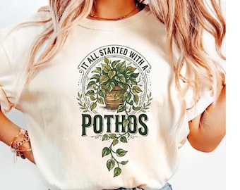 Pothos krukväxt rolig växtälskare växt galen mamma förälder png, Pothos växt mamma gåva, krukväxt entusiast grafisk tee digital nedladdning