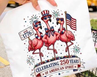Patriotic Flamingo 250 Years Freedom USA Png, Fourth of July Gift, American Independence Graphic Tee, USA Pride Download