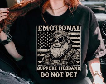 Emotionellt stöd för make, klappa inte PNG, rolig gorilla-make-grafik, sarkastisk äktenskapshumordesign, make-present till män PNG