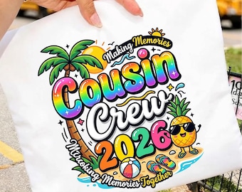 Cousin Crew 2026 Vacation Summer Memories Kids T-Shirt PNG, Family Vacation Shirt Gift, Cousins Summer Trip Graphic Tee
