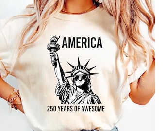 Amerika 250 år Fantastisk Frihetsgudinnan PNG, USA 250-årsjubileumspresent, patriotisk amerikansk present, frihetsgrafik digital nedladdning