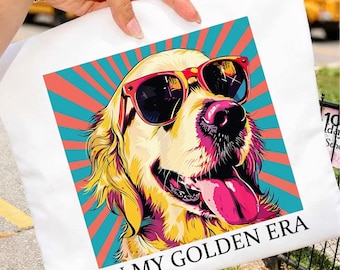 In My Golden Retriever 70s Era Funny Retriever Graphic Png, Retro Dog Lover Gift, Vintage Puppy Graphic Tee Digital Download