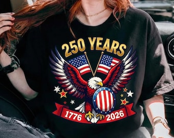 Amerika 250-årsjubileum USA png, 250 år 4 juli-present, patriotisk självständighetsdag grafisk t-shirt, USA Pride-motiv digital nedladdning