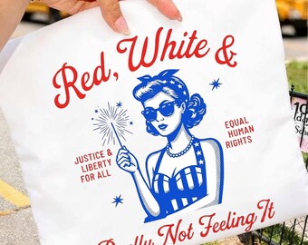 Red White Blue Anti Fourth of July Png, Political Protest Tee, Funny USA Graphic T-Shirt, Retro America Sarcastic Equality Digital Download