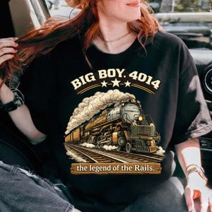 Big Boy 4014 Steam Engine Locomotive Train Vintage Railroad T-Shirt PNG Retro Railway Graphic Steam Train Lover Digital Download
