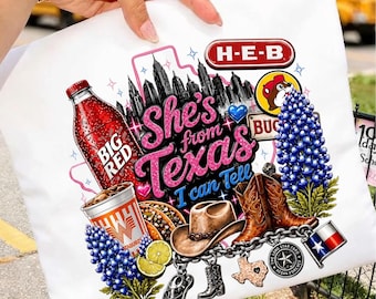 She's From Texas I Can Tell Png| Western Shirt Digital Download
