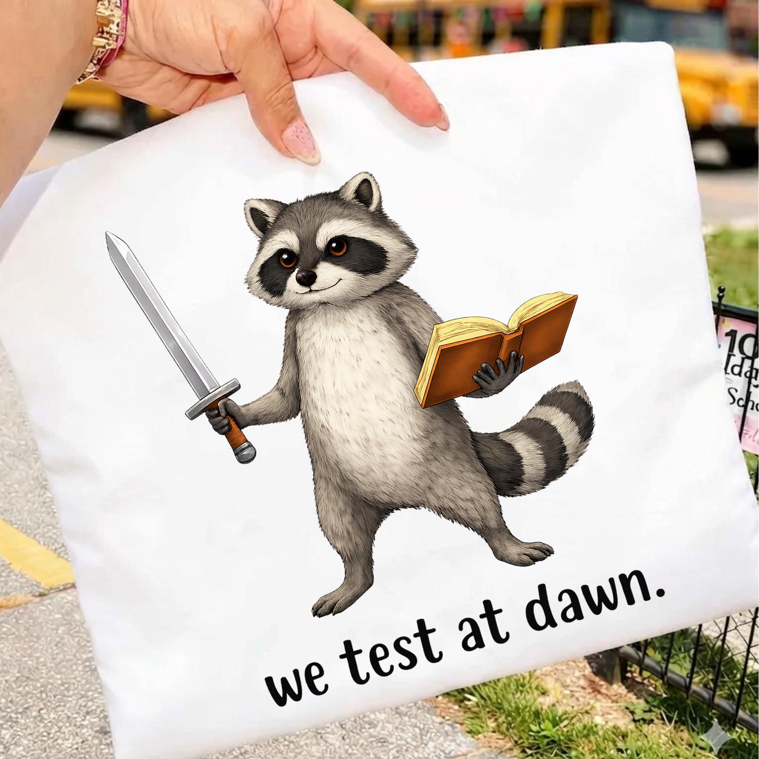 Teacher Raccoon We Test at Dawn PNG Design, Funny Test Day Coordinator ...