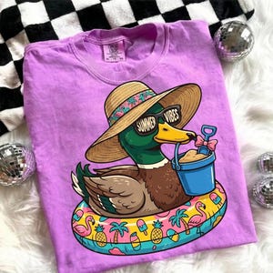 Summer Vibes Duck PNG, Funny Summer Shirt Design, Kids Summer Shirt Graphic, girls Summer Duck PNG, Beach Vacation Shirt, summer break image 8