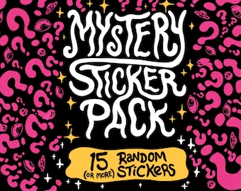 Mystery Sticker Pack / 15 Random Stickers / Sticker Bomb Pack / Oops, B-grades, Discontinued Designs and More / Various Sizes