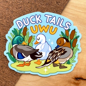 VS079 Duck Tails UWU Vinyl Sticker / Funny Disney Afternoon Parody / Cute Kawaii Ducks Waterproof Stickers