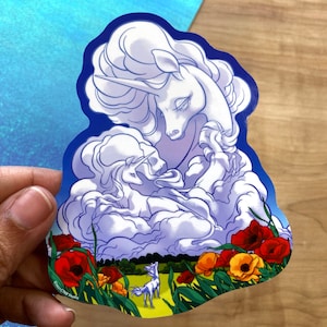 VS025 /  Unicorn Dream Vinyl Fantasy Art Sticker / Glossy Waterproof Unicorn Slap