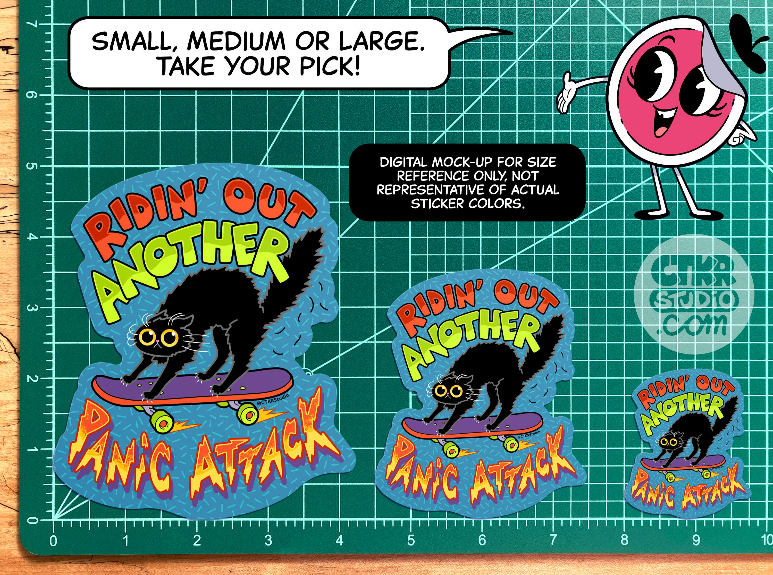 Panic Attack Sticker VS086 Panic Attack Cat Vinyl Sticker / Anxiety, Self Care, Mental ...