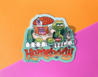 VS231 Cozy Homebody Turtle Dishwasher Car Safe Original Art Waterproof Vinyl Sticker
