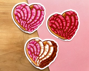 VS011 Concha hart vinyl sticker/Valentijnsdag Concha/Mexicaans eten Spaanse cultuur waterdichte sticker/Pan Dulce waterfles sticker