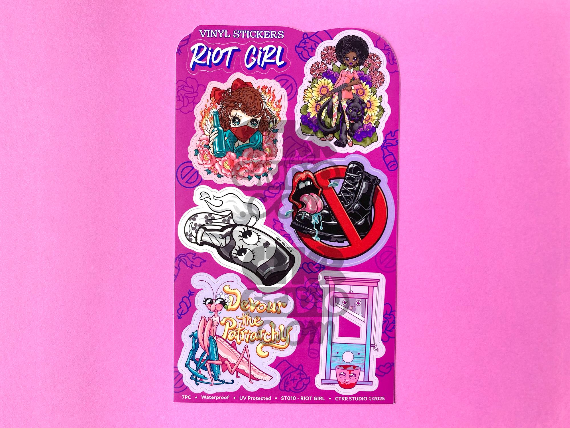 Riot Girl Waterproof Vinyl Sticker Sheet / Dishwasher and Car Safe / - Etsy