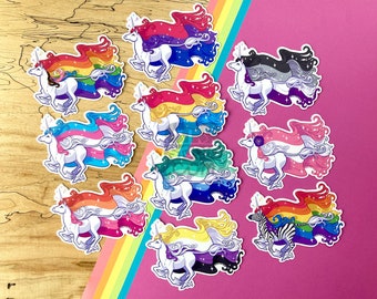 VS150 Pride Flag Unicorn Vinyl Sticker / LGBTQIA+ Flags / Gay / Lesbian / Trans Rights / Bisexual / Asexual / Queer Gift
