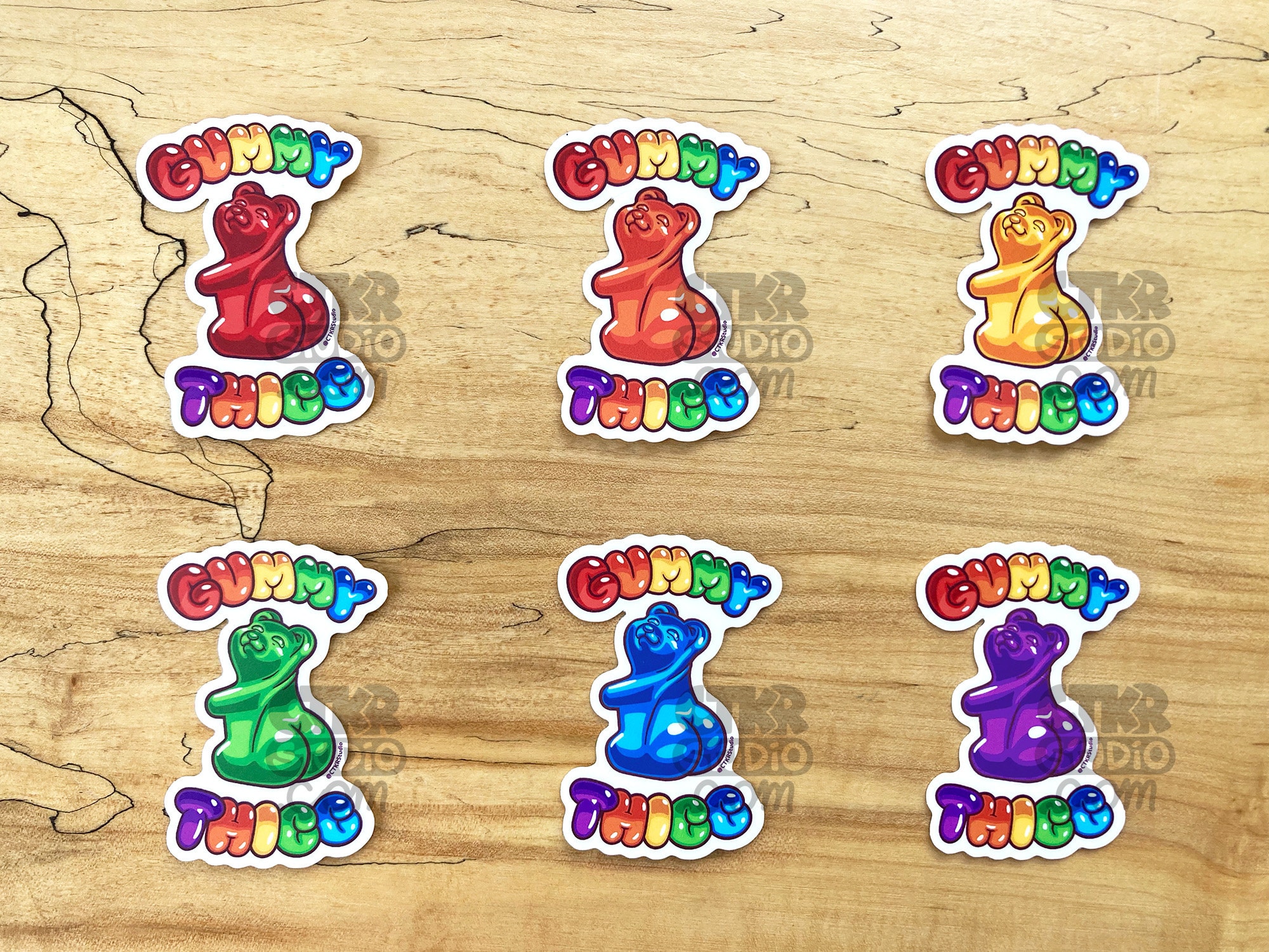 VS069 nice Gummy Thicc Vinyl Sticker / Funny Gummy Bear