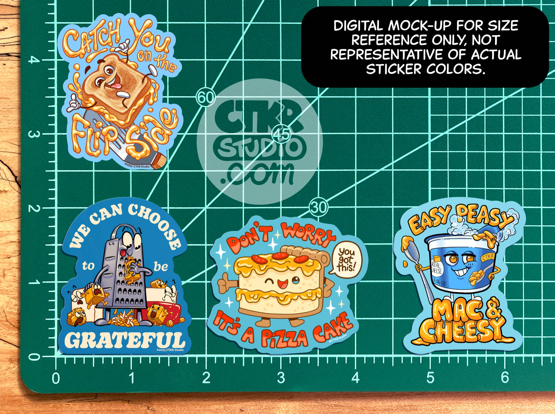 PK031 Cheesey Jokes Vinyl Sticker Pack / 4 Stickers / Funny Food Puns ...