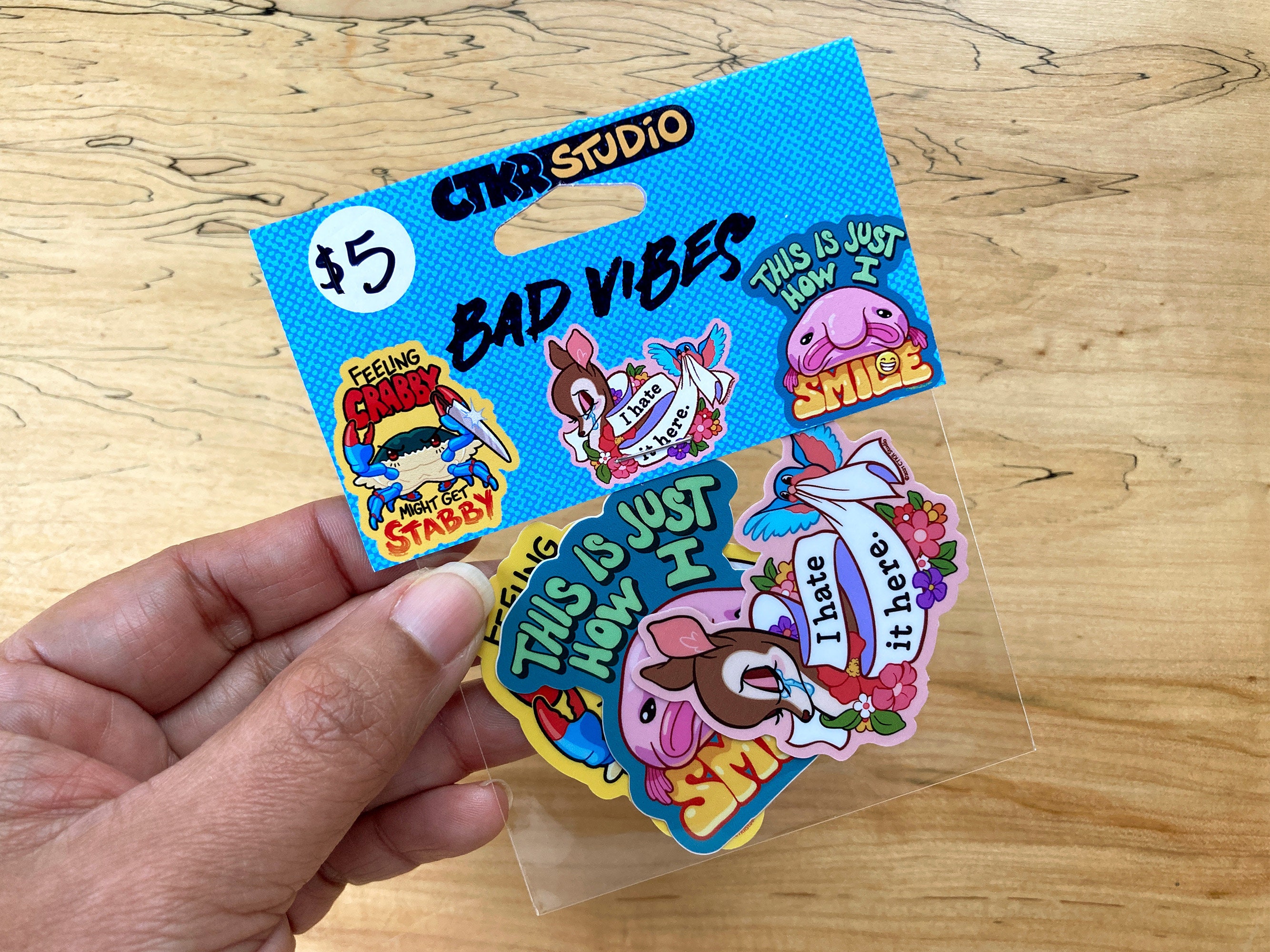 PK009 Bad Vibes 3 Pc. Sticker Pack / Funny Stickers for Anger or ...