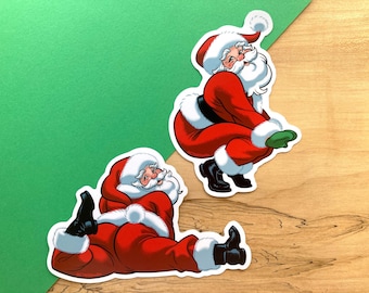 VS060 Sexy Dancing Santa Vinyl Stickers / Ho Ho Hoe / Twerking Santa Claus Decal / Funny Naughty Thicc Santa Stickers