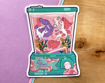 Adesivo de arte de brinquedo aquático de unicórnios de sereia VS029/adesivo de cavalo marinho unicórnio/acabamento acetinado Merhorse à prova d'água