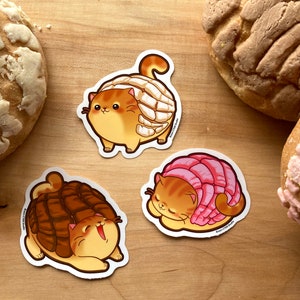 VS021 / Concha Cats Kawaii Art Sticker Set / Cute Mexican Treats Stickers / Pegatinas Gatitos Kawaii / Pan Dulce Sticker