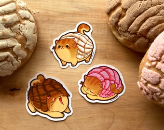 VS021 / Concha Cats Kawaii Art Sticker Set / Cute Mexican Treats Stickers / Pegatinas Gatitos Kawaii / Pan Dulce Sticker