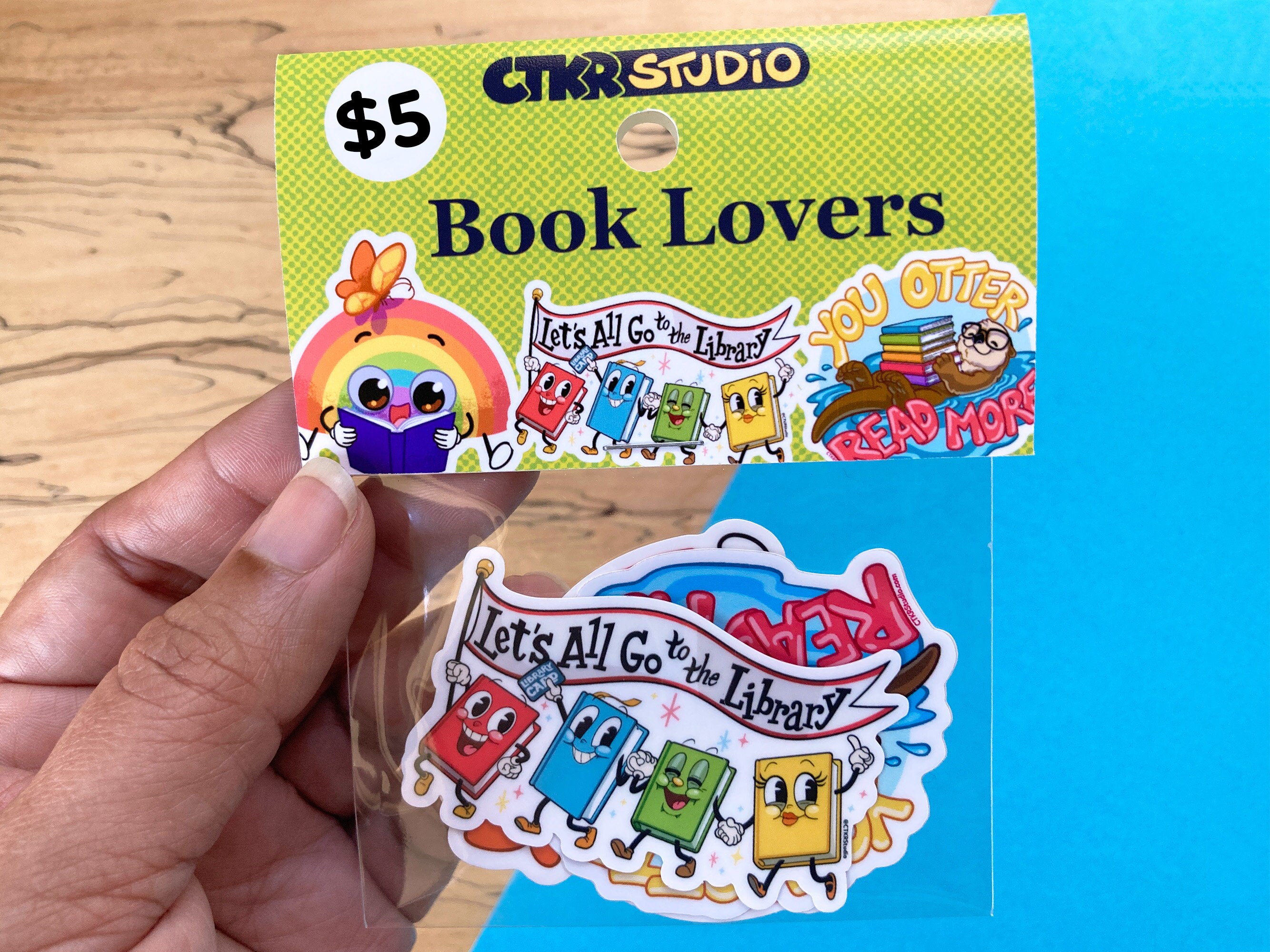 PK015 Book Lover 3pc Sticker Pack / Cute Bookworm Stickers / Librarian ...
