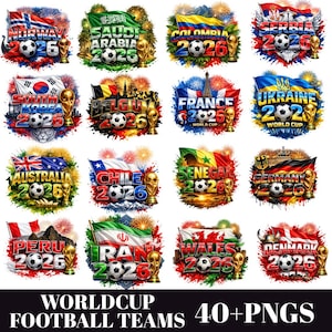 World Cup 2026 Football PNG Bundle – Cultural Typography Graphics (Digital Download) bild 2