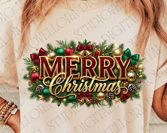 Merry Christmas Festive Holiday Decor Digital Download for Shirts, Gifts, Crafts and Seasonal Designs
