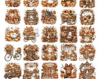 Halloween PNG Bundle, Pumpkin Season, Boo, Spooky Sublimation, Trick or Treat Design