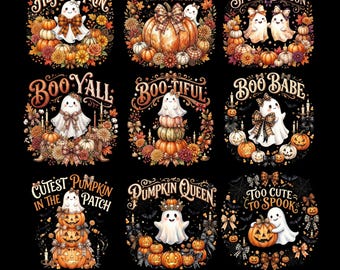 Halloween PNG Bundle | Ghost Pumpkin Designs for Shirts, Sublimation & Crafts