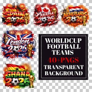 World Cup 2026 Football PNG Bundle – Cultural Typography Graphics (Digital Download) bild 3