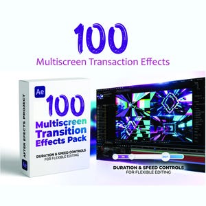 100+ Multiscreen Transitions After Effects | Customizable Speed Controls, 12 Categories | Instant Digital Download No Plugins Needed