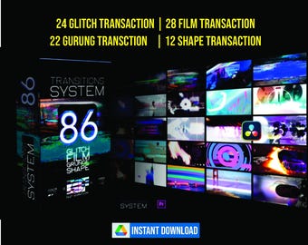 86 efectos de video profesionales para DaVinci Resolve, paquete de LUT y transiciones cinematográficas, descarga instantánea