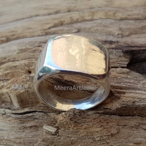 Rund signetring i 925 sterlingsilver, vintage tribalbandssmycken