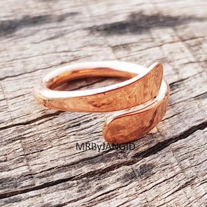 Handgjord kopparring | Tåring | Justerbar bohemisk armband