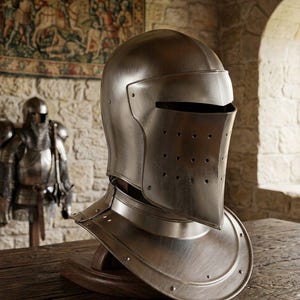 Réplica del casco del caballero medieval Duncan el Alto – Armadura de acero pulido para adulto