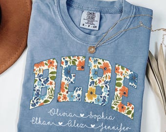 Comfort Colors® Bebe Tshirt, Floral Bebe Shirt, Bebe Gifts, Bebe Birthday Gift For Grandma, Best Bebe Ever Bebe Mothers Day Gift