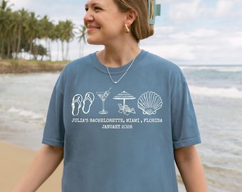 Comfort Colors® Custom Beach Bach Party Shirt, Coastal Bride Tee, Matching Beach Bridal Party Gift
