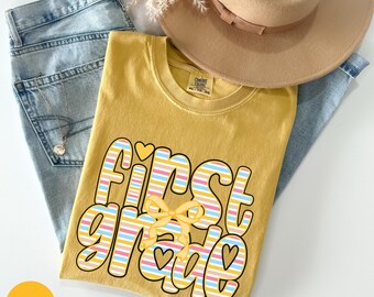 Comfort Colors® First Grade Teacher Shirt, Back to School 1st Grade Tee, Teacher Appreciation Gift, Cute Summer Elementary School T-shirt