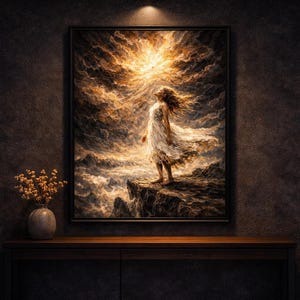 Arte mural dramático en negro y dorado, decoración con un mensaje emotivo, obra de arte imprimible de lujo (descarga digital)
